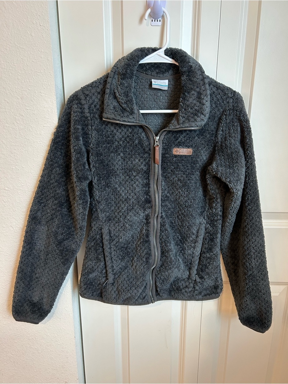 Columbia Charcoal Sherpa Fleece Jacket Full Zip Cozy Outdoor Jacket